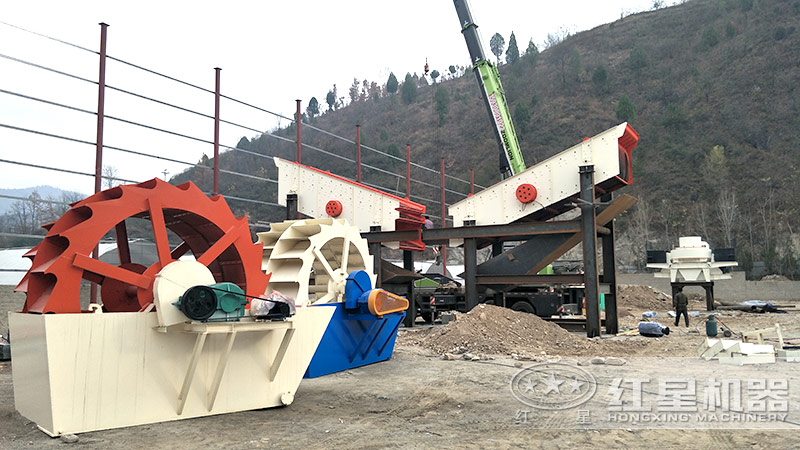輪式小型砂石分離機(jī)多少錢一臺(tái)，帶生產(chǎn)線案例